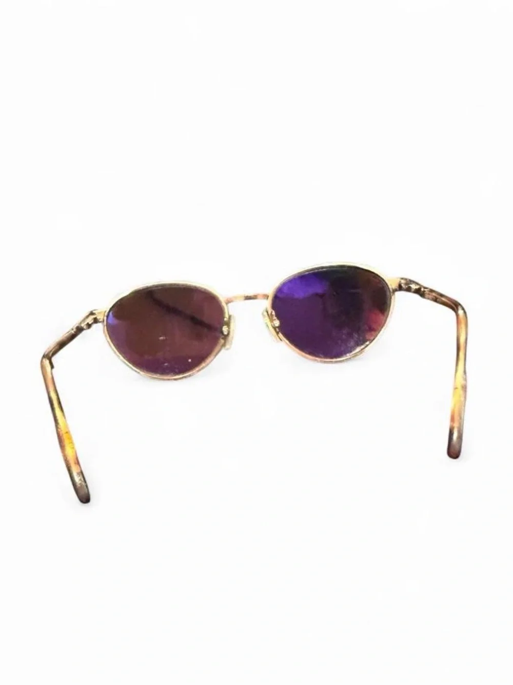 Vintage Serengeti 6475 Oval Sunglasses Gold Metal Frame Brown Driver Lenses USA